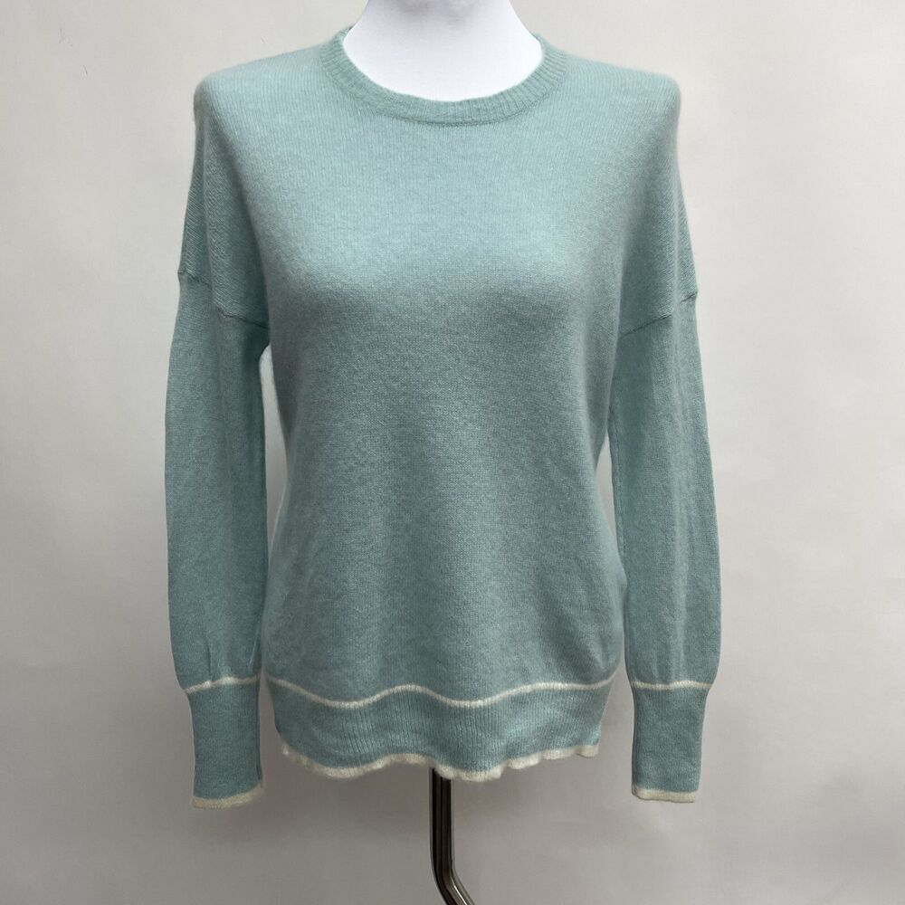 Vineyard Vines Women's Sweater X-Small‎ Blue White 100% Cashmere Long Sleeve
